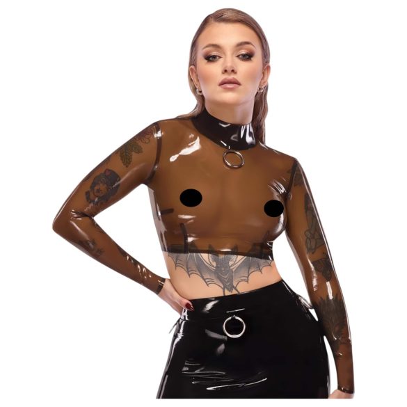 LATEX - gennemsigtig latex top (gennemsigtig-sort)
