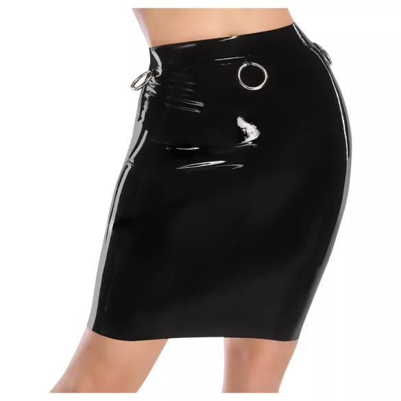 LATEX - latex midinederdel (sort) - 2XL
