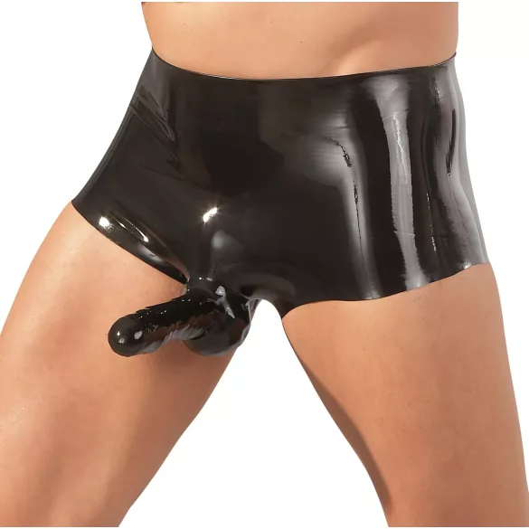 LATEX - boxer med penishylster - sort latex