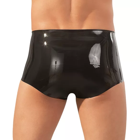 LATEX - boxer med penishylster - sort latex - L/XL