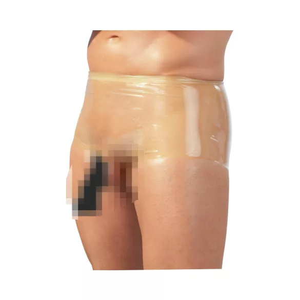 LATEX - boxershorts med penishylster - natur latex - L/XL