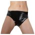LATEX - kvinde trusse med indbygget dildo (sort)