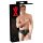 LATEX - herreunderbukser med indbygget penis og anal dildo (sort) - M