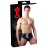 LATEX - Herreundertøj med indvendig konisk anal dildo (sort) - L