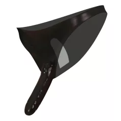 LATEX - harness med dobbelt dildo - sort - justerbar (S-L)