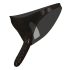 Latex - ydre og indre dildo - sort (S-L)