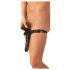 Latex - ydre og indre dildo - sort (S-L)