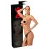 LATEX - ydre undertøj + 2 indvendige dildoer - sort (S-L)