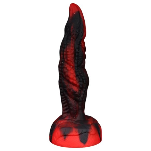 OgazR Hell Dong - rillet dildo - 20 cm (rød)