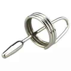 DeepRing - penisdilator med ring - metal 9cm sølv
