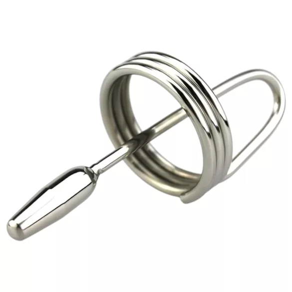 DeepRing - penisdilator med ring - metal 9cm sølv