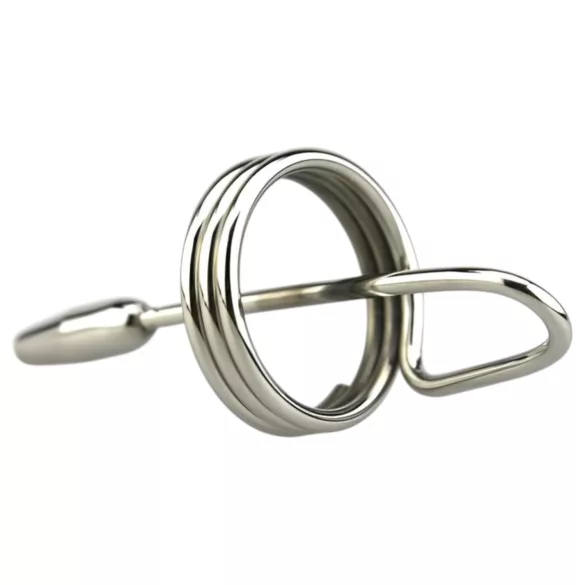 DeepRing - penisdilator med ring - metal 9cm sølv