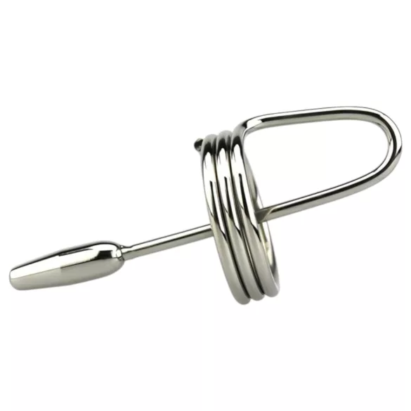 DeepRing - penisdilator med ring - metal 9cm sølv