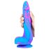 Inkipus - silikondildo med kugler - 18cm (blå-pink)