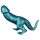 Dinosaur silikondildo - 26 cm (turkis)