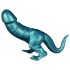 Dinosaur silikondildo - 26 cm (turkis)