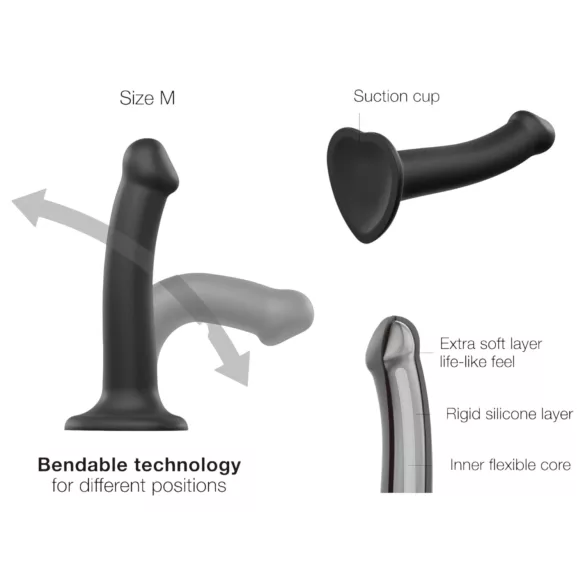 Strap-on-me - dobbeltlag dildo - sort