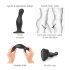 Strap-on-me Curvy L - bølget dildo med sugekopp (sort)