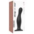 Strap-on-me Curvy L - bølget dildo med sugekopp (sort)