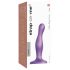 Strap-on me Curvy S - bølget dildo med sugekopholder (lilla)