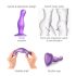Strap-on me Curvy S - bølget dildo med sugekopholder (lilla)