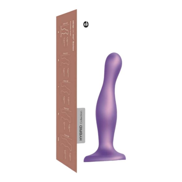 Strap-on-me Curvy M - bølget dildo med sugekop (lilla)