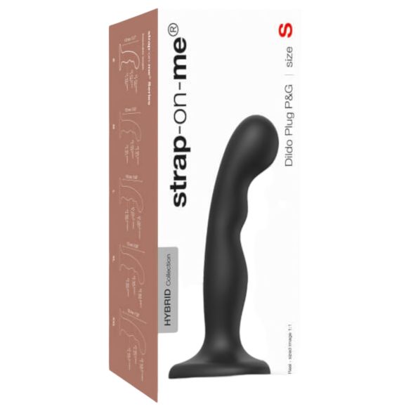 Strap-on-me P&G S - bøjet dildo med sugekop (sort)