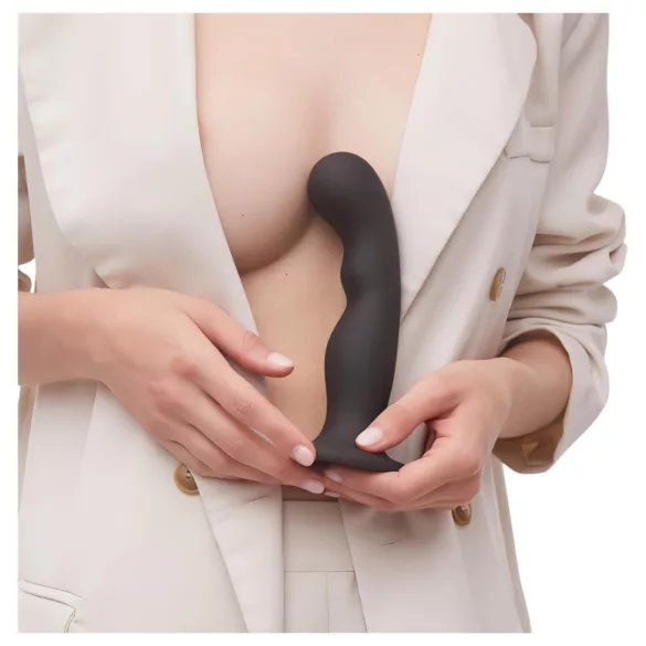 Strap-on-me - dildo med sugekop - bøjet - sort