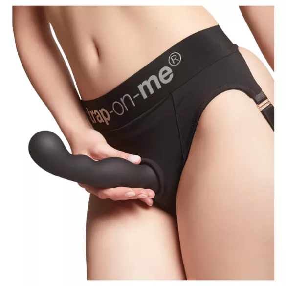 Strap-on-me - dildo med sugekop - bøjet - sort