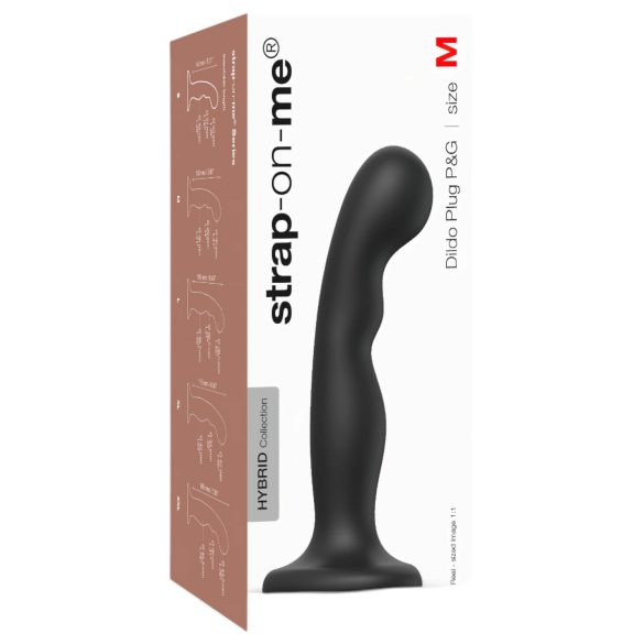 Strap-on-me P&G M - Bøjet dildo med sugekop (sort)