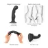 Strap-on-me - strap-on dildo med sugekop - bøjelig - sort - L