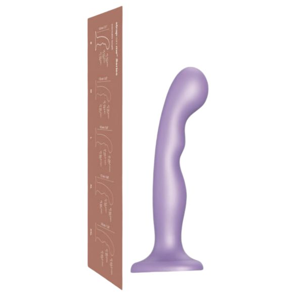 Bøjet strap-on dildo med sugekop - lilla