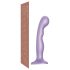 Bøjet strap-on dildo med sugekop - lilla