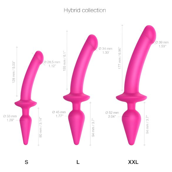 Strap-on-me Switch Semi-Realistisk XXL - 2i1 dildo (pink)