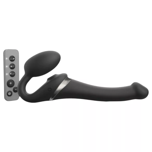 Strap-on-me - strap-on vibrator med luftbølger - sort