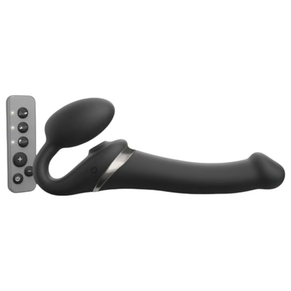 Strap-on-me M - Sort luftbølge strap-on vibrator