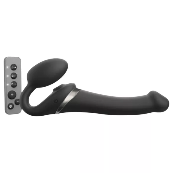 Strap-on-me - strap-on vibrator med luftbølger - sort M