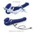 Strap-on-me - strap-on vibrator med luftbølger - silikone blå M