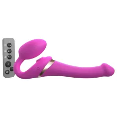 Strap-on-me - strap-on vibrator med luftbølger - pink