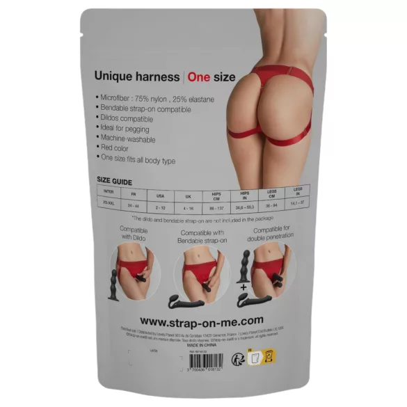 Strap-on-me - harness til dildo - justerbar XS-XXL - rød