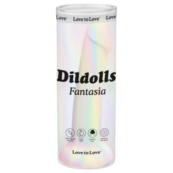 Dildolls Fantasia - stribet silikone dildo med sugekop