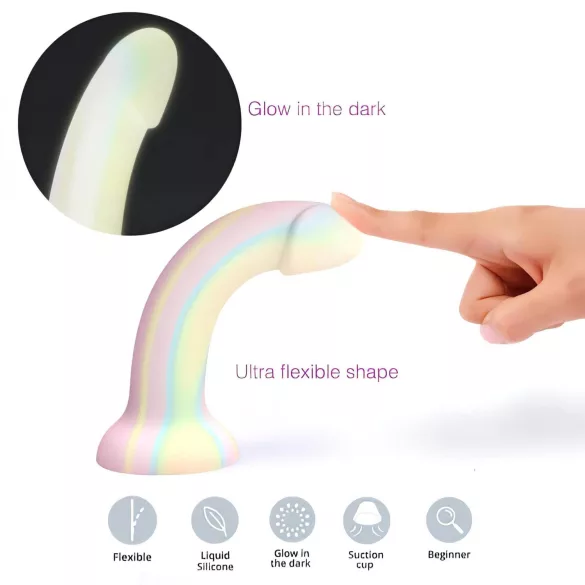 Dildolls Fantasia - stribet silikone dildo med sugekop