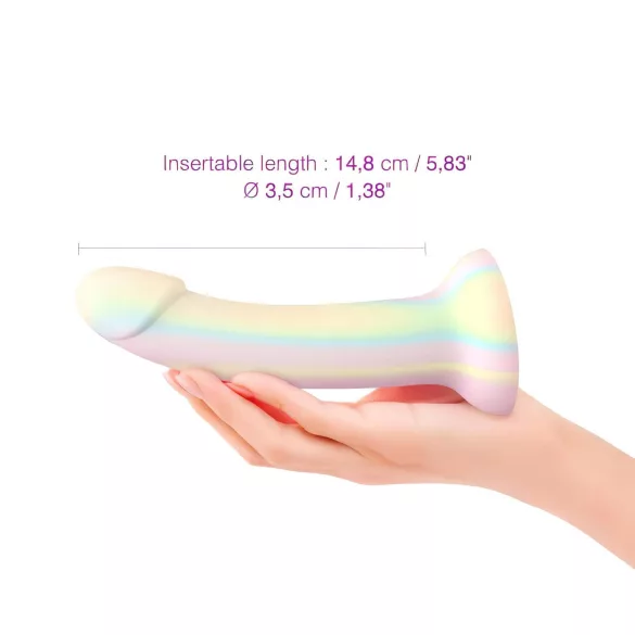 Dildolls Fantasia - stribet silikone dildo med sugekop