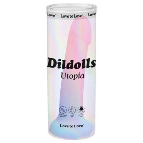 Dildolls Utopia - farverig silikone dildo med sugekop