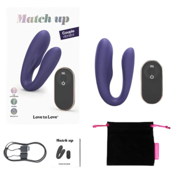 Love to Love Match up - trådløs, genopladelig parvibrator (lilla)