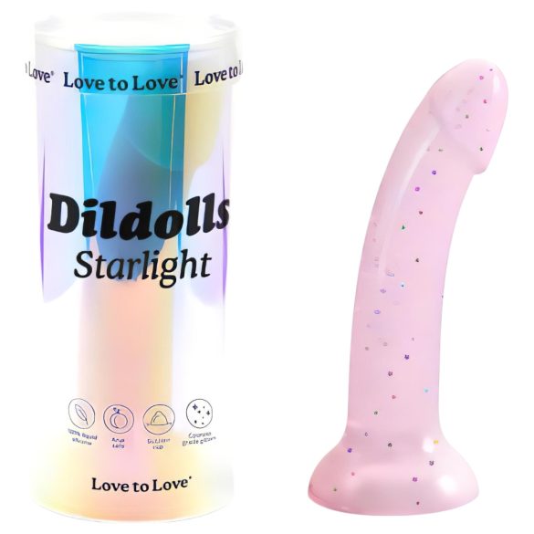 Dildolls Starlight - sugekop dildó med stjerner (pink)