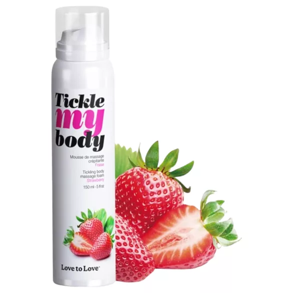 Tickle my body - massage skum - jordbær - 150ml