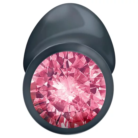 Dorcel Geisha Plug Ruby L - sort anal plug med pink sten (sort)