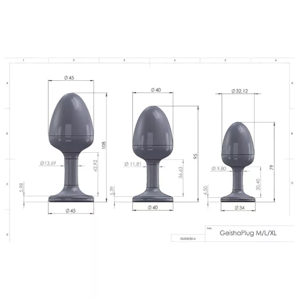 Dorcel Geisha Plug Ruby L - sort anal plug med pink sten (sort)