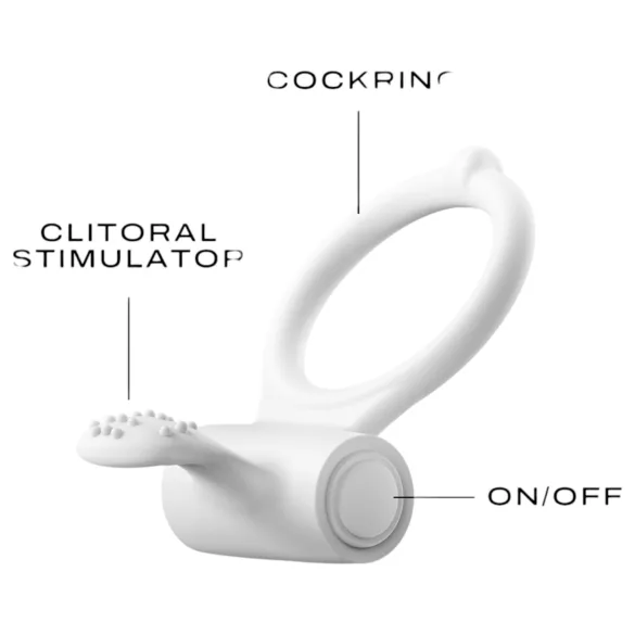 Dorcel - penisring med vibration - selvlysende - hvid